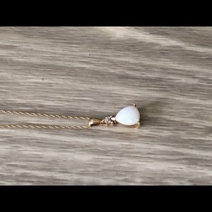 Teardrop Opal Necklace with 10k Gold Chain